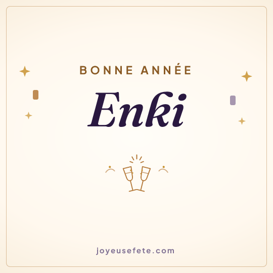 Image carrée « Bonne année Enki » pour WhatsApp