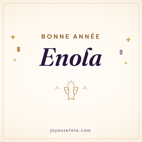 Image carrée « Bonne année Enola » pour WhatsApp