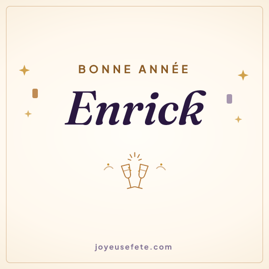 Image carrée « Bonne année Enrick » pour WhatsApp