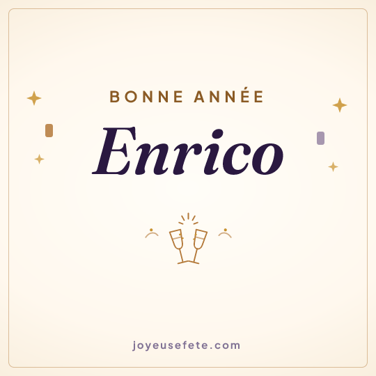 Image carrée « Bonne année Enrico » pour WhatsApp