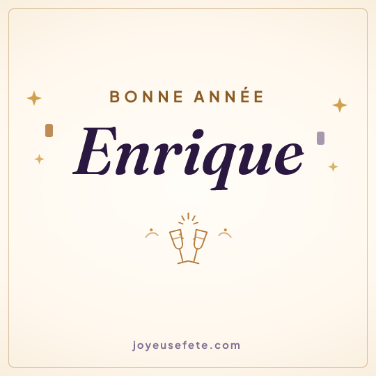 Image carrée « Bonne année Enrique » pour WhatsApp
