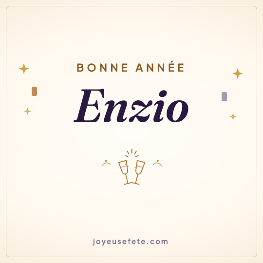 Image carrée « Bonne année Enzio » pour WhatsApp