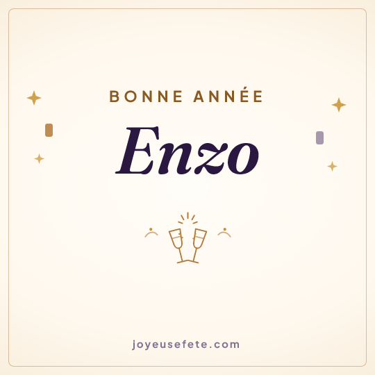 Image carrée « Bonne année Enzo » pour WhatsApp