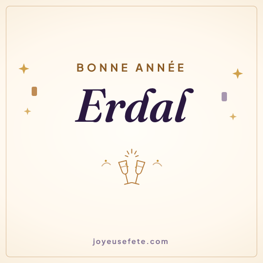Image carrée « Bonne année Erdal » pour WhatsApp
