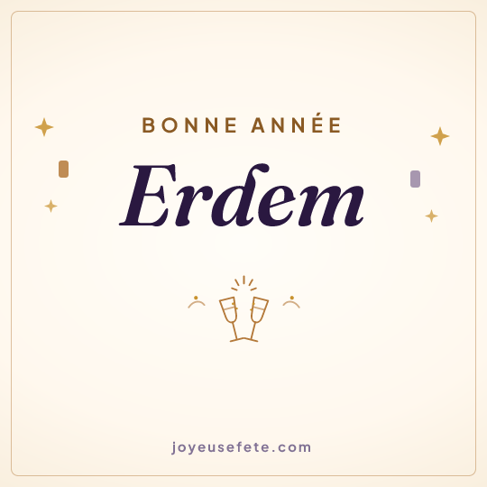 Image carrée « Bonne année Erdem » pour WhatsApp