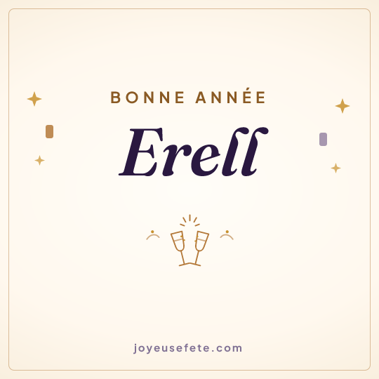 Image carrée « Bonne année Erell » pour WhatsApp
