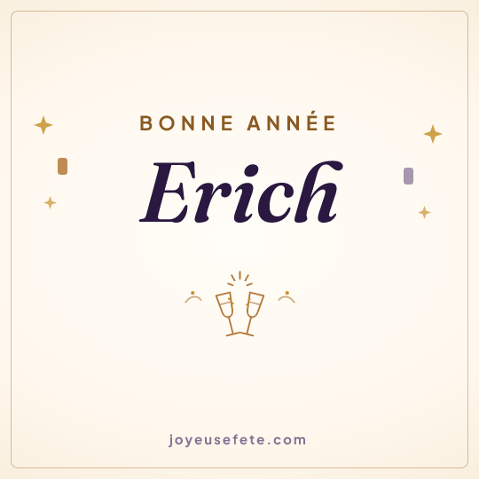 Image carrée « Bonne année Erich » pour WhatsApp