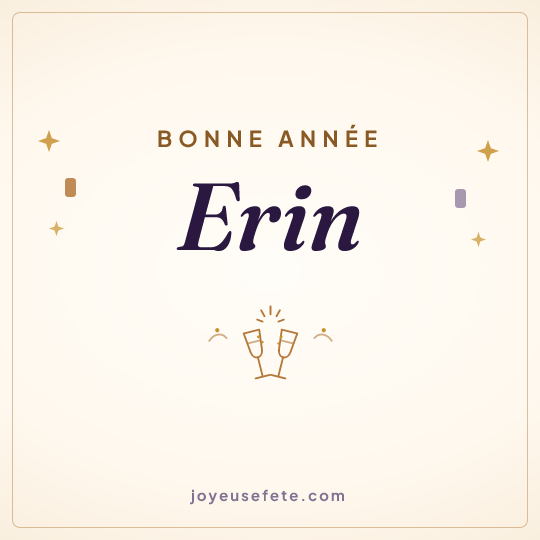 Image carrée « Bonne année Erin » pour WhatsApp
