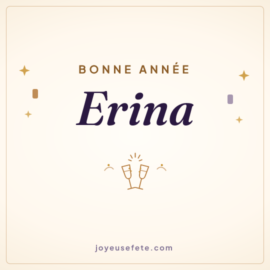 Image carrée « Bonne année Erina » pour WhatsApp