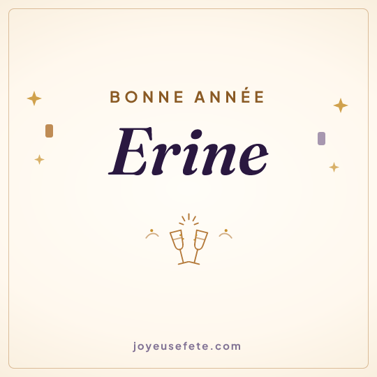 Image carrée « Bonne année Erine » pour WhatsApp
