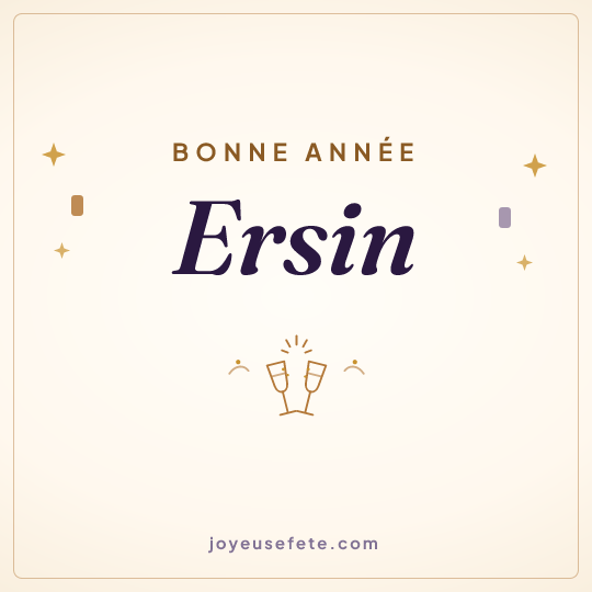 Image carrée « Bonne année Ersin » pour WhatsApp