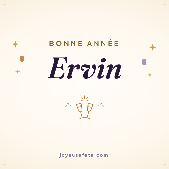 Image carrée « Bonne année Ervin » pour WhatsApp