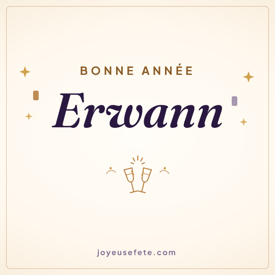 Image carrée « Bonne année Erwann » pour WhatsApp