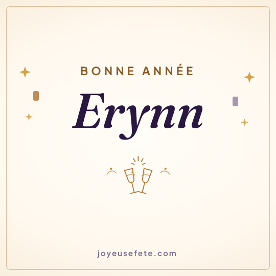 Image carrée « Bonne année Erynn » pour WhatsApp