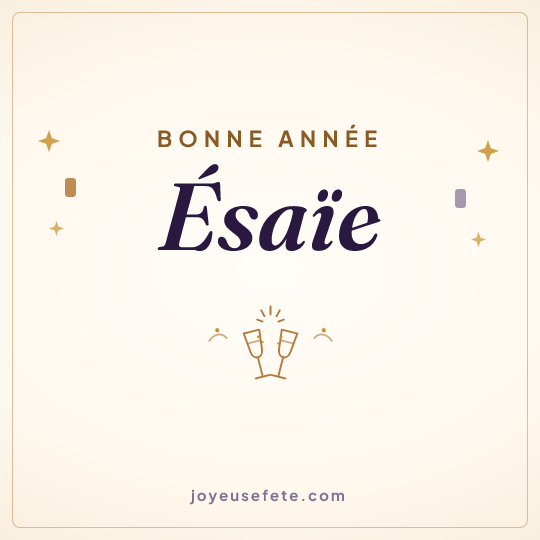 Image carrée « Bonne année Esaïe » pour WhatsApp