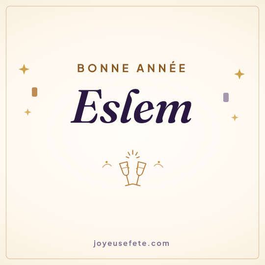 Image carrée « Bonne année Eslem » pour WhatsApp