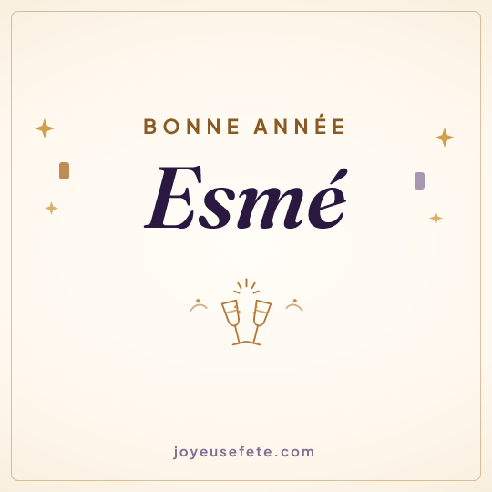 Image carrée « Bonne année Esmé » pour WhatsApp