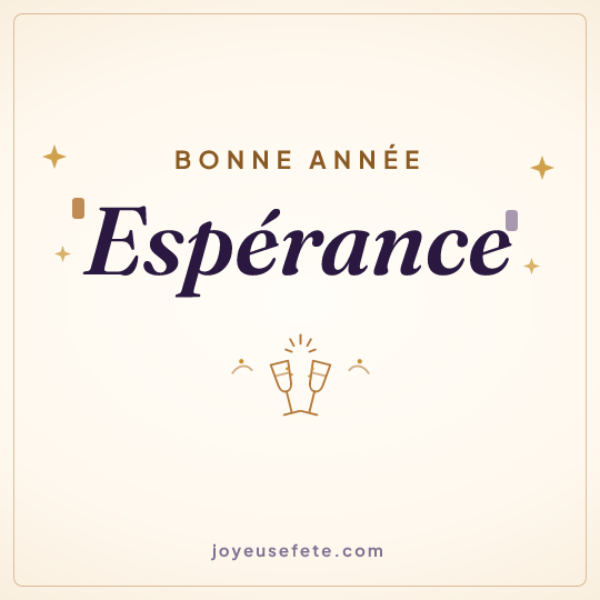 Image carrée « Bonne année Espérance » pour WhatsApp
