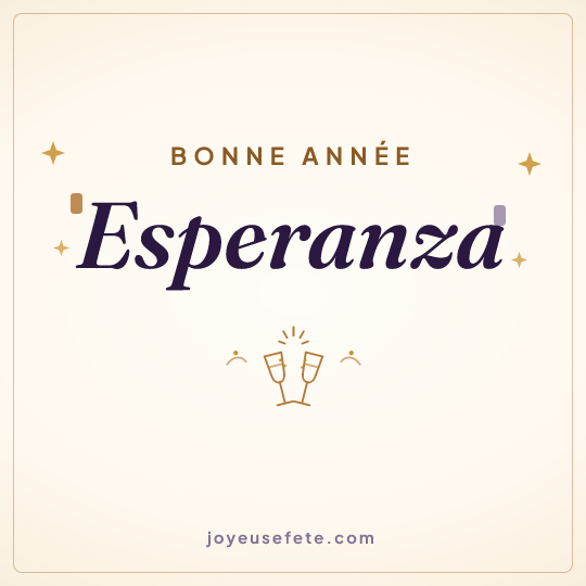 Image carrée « Bonne année Esperanza » pour WhatsApp