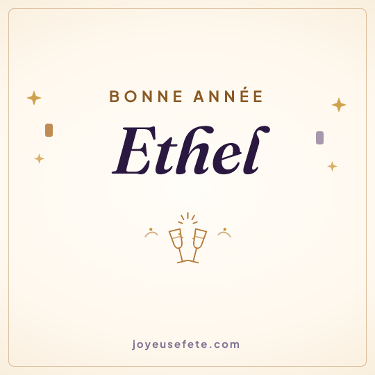 Image carrée « Bonne année Ethel » pour WhatsApp