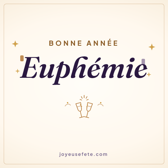 Image carrée « Bonne année Euphemie » pour WhatsApp