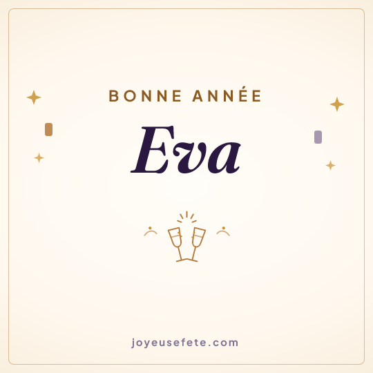 Image carrée « Bonne année Eva » pour WhatsApp