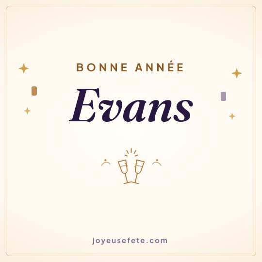 Image carrée « Bonne année Evans » pour WhatsApp