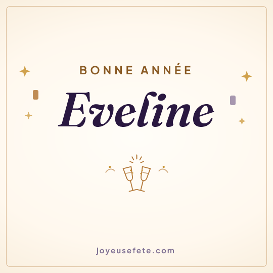 Image carrée « Bonne année Eveline » pour WhatsApp