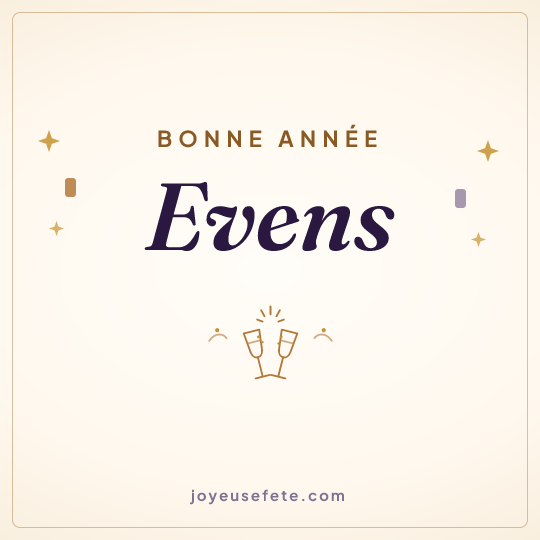 Image carrée « Bonne année Evens » pour WhatsApp