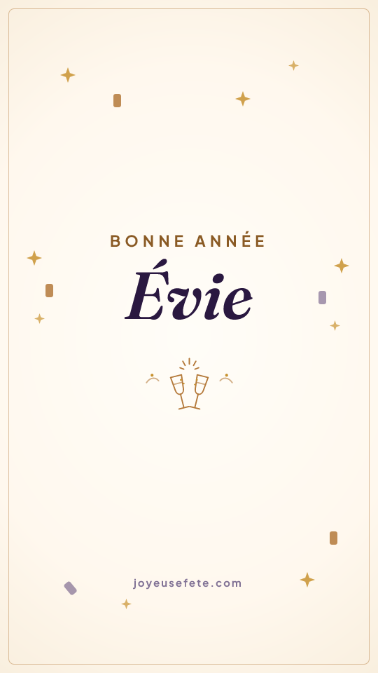 Image « Bonne année Évie » au format story