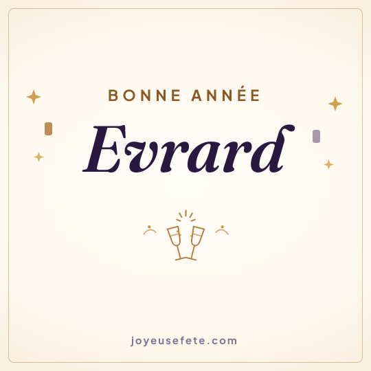 Image carrée « Bonne année Evrard » pour WhatsApp