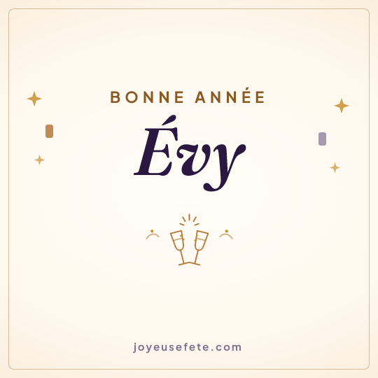 Image carrée « Bonne année Évy » pour WhatsApp