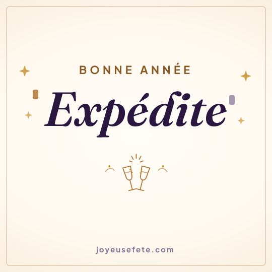 Image carrée « Bonne année Expédite » pour WhatsApp