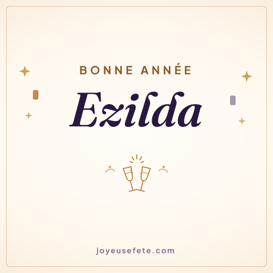 Image carrée « Bonne année Ezilda » pour WhatsApp