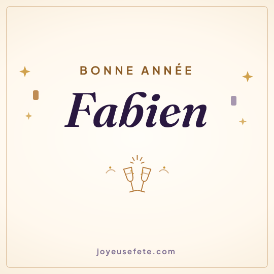 Image carrée « Bonne année Fabien » pour WhatsApp