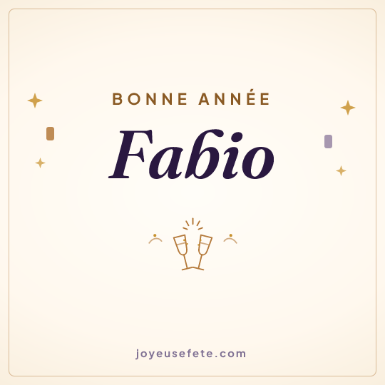 Image carrée « Bonne année Fabio » pour WhatsApp