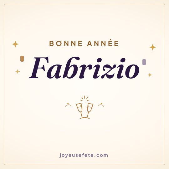 Image carrée « Bonne année Fabrizio » pour WhatsApp