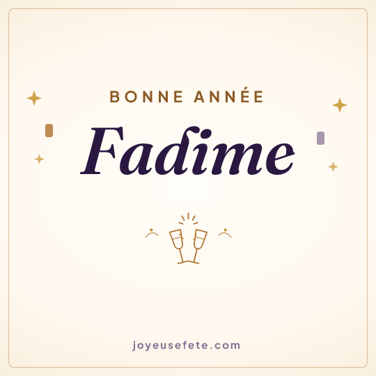 Image carrée « Bonne année Fadime » pour WhatsApp