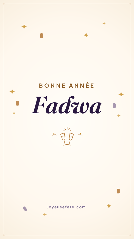 Image « Bonne année Fadwa » au format story