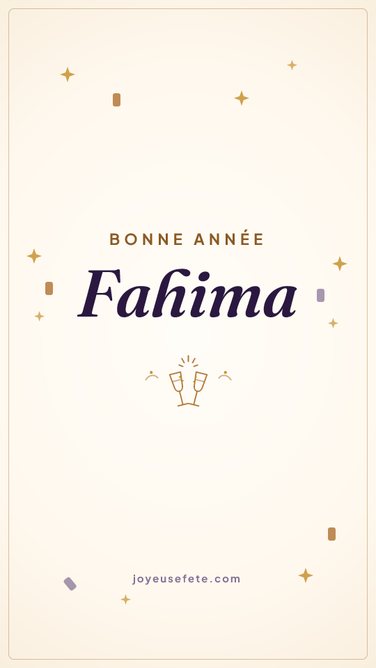 Image « Bonne année Fahima » au format story