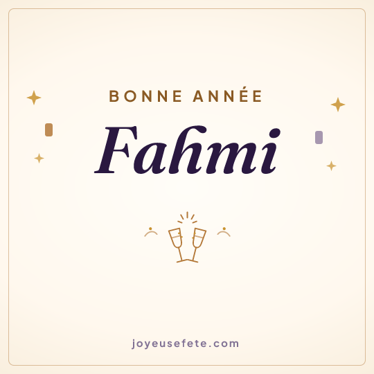 Image carrée « Bonne année Fahmi » pour WhatsApp
