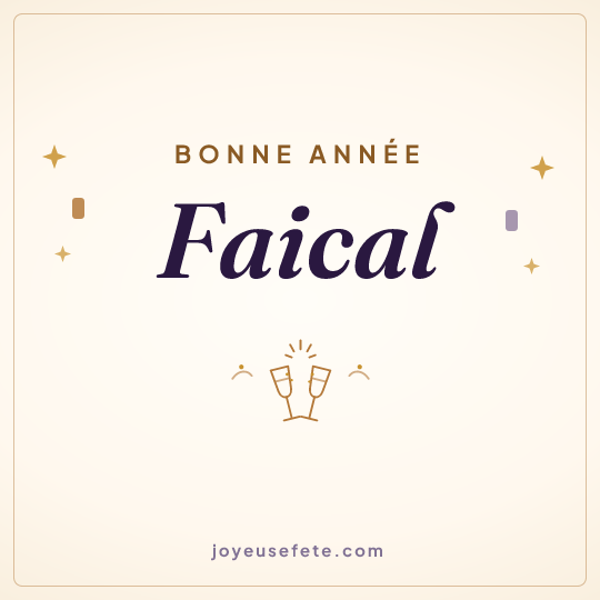 Image carrée « Bonne année Faical » pour WhatsApp
