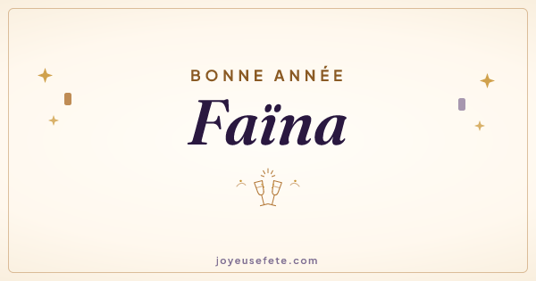 Image « Bonne année Faïna » au format large