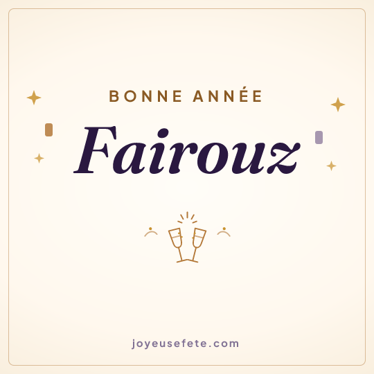 Image carrée « Bonne année Fairouz » pour WhatsApp