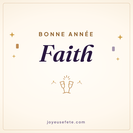 Image carrée « Bonne année Faith » pour WhatsApp
