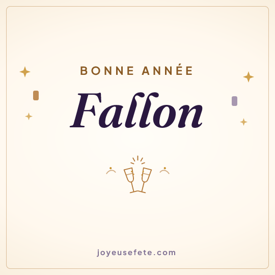 Image carrée « Bonne année Fallon » pour WhatsApp