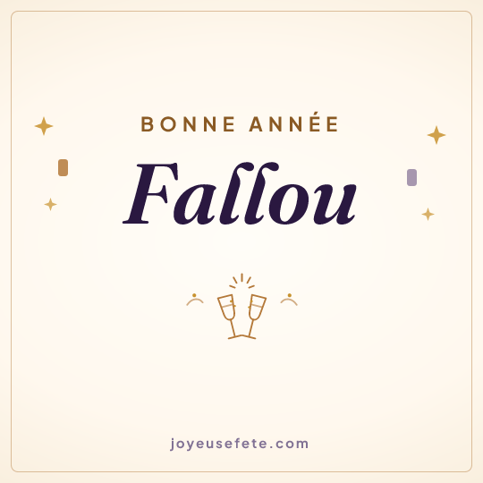 Image carrée « Bonne année Fallou » pour WhatsApp
