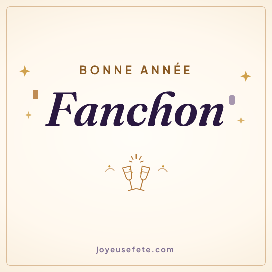 Image carrée « Bonne année Fanchon » pour WhatsApp