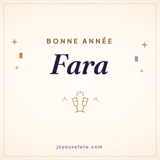Image carrée « Bonne année Fara » pour WhatsApp