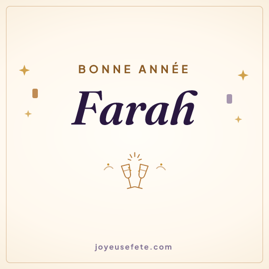 Image carrée « Bonne année Farah » pour WhatsApp